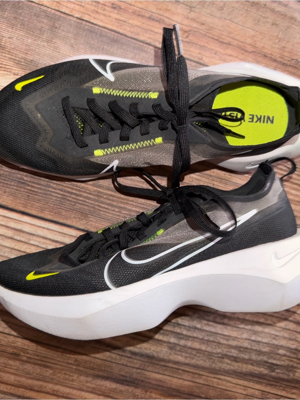 Nike woman’s 8.5 Black & Neon Yellow Athletic Running Shoes